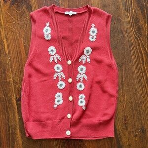 Alex Mill Red Knit Sweater Vest